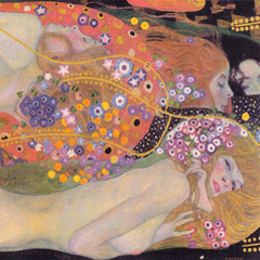 reproductie Water serpents II van Gustav Klimt